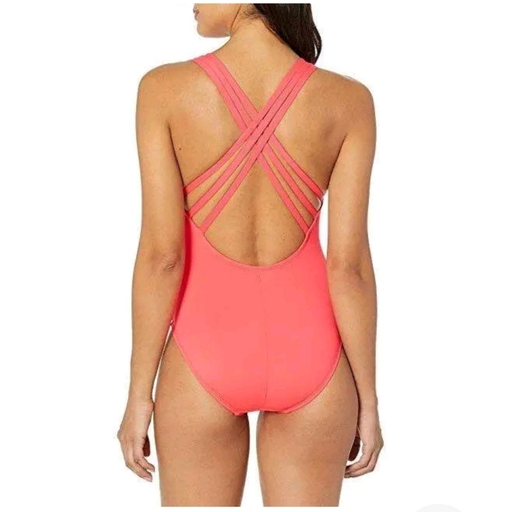 LA BLANCA Sz 6 Coral Reef Island Goddess Cross-back Swimsuit Retail $119 - Picture 2 of 7
